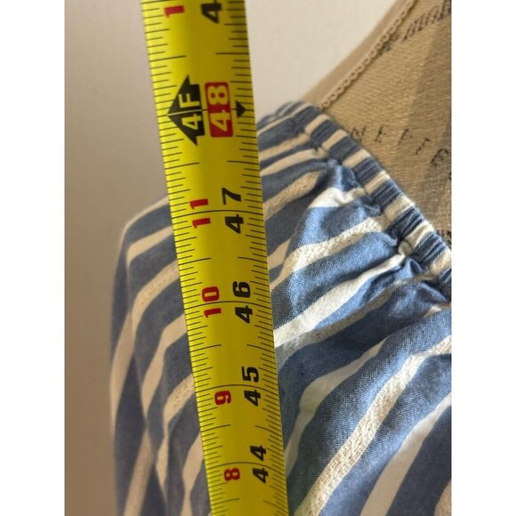 Old Navy Womens Wrap Midi Dress Puff Sleeve Smocked Stripes Blue White Size XL - Picture 12 of 14